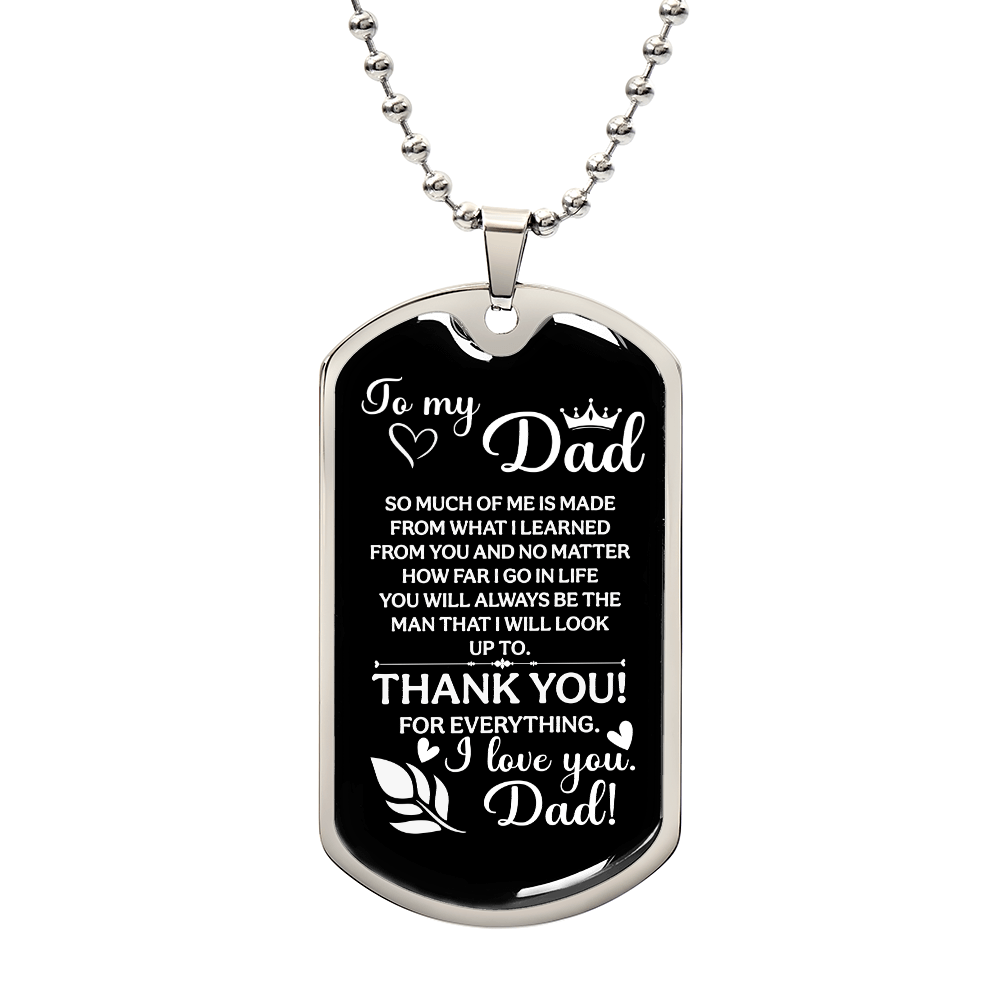 To my Dad Luxury Graphic Dog Tag Necklace - fathers day unique gifts idea - Beauty Belliss